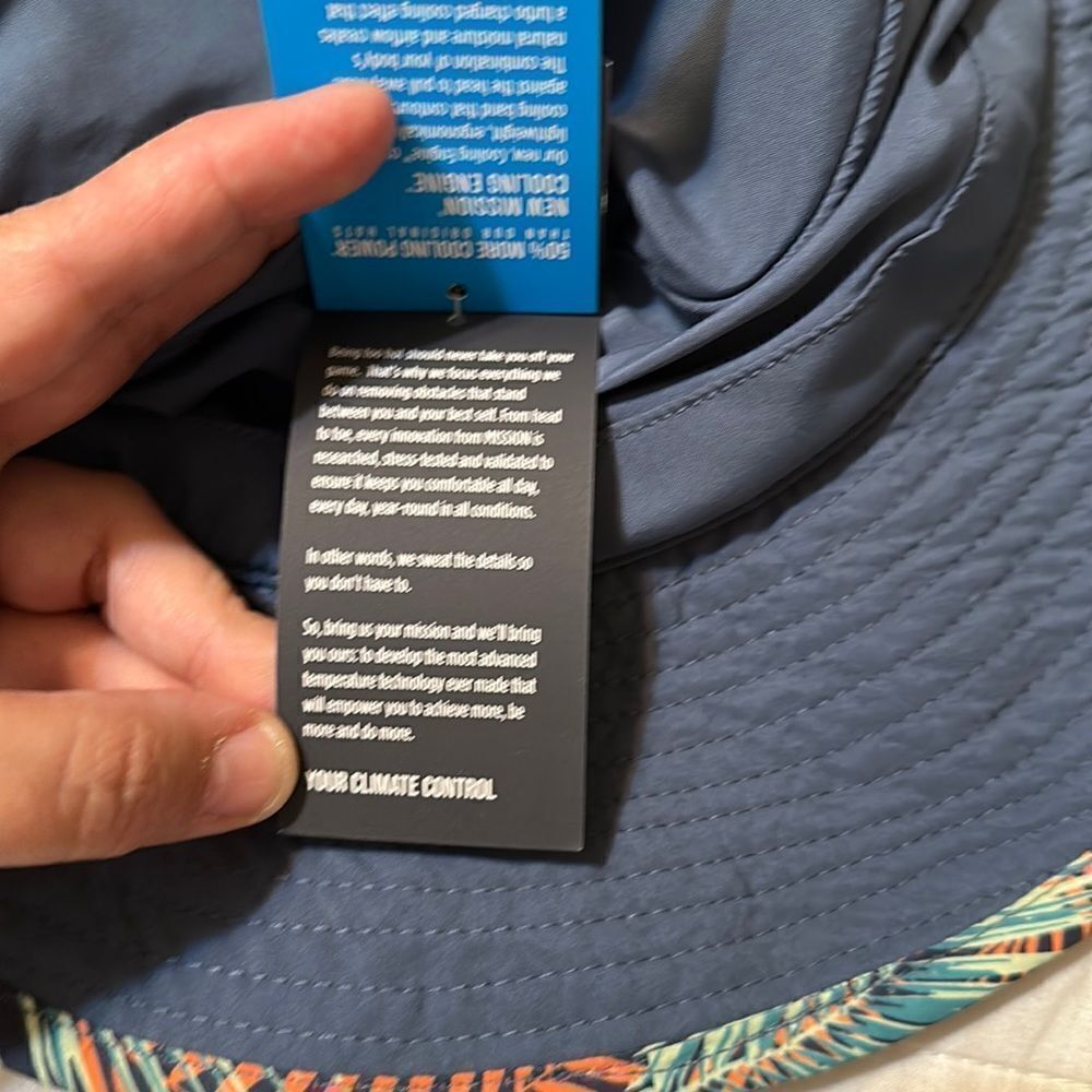 MISSION OS Unisex Blue Tropical UPF 50 Hydroactive Cooling Anywhere Boonie Hat - Picture 11 of 16
